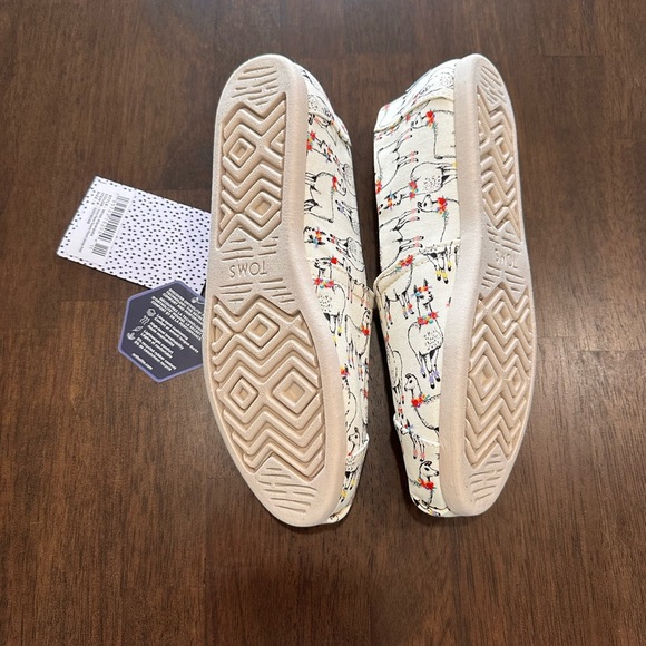 Toms x Paper Source Llama Print Fabric Shoes Size 8 - Picture 7 of 11